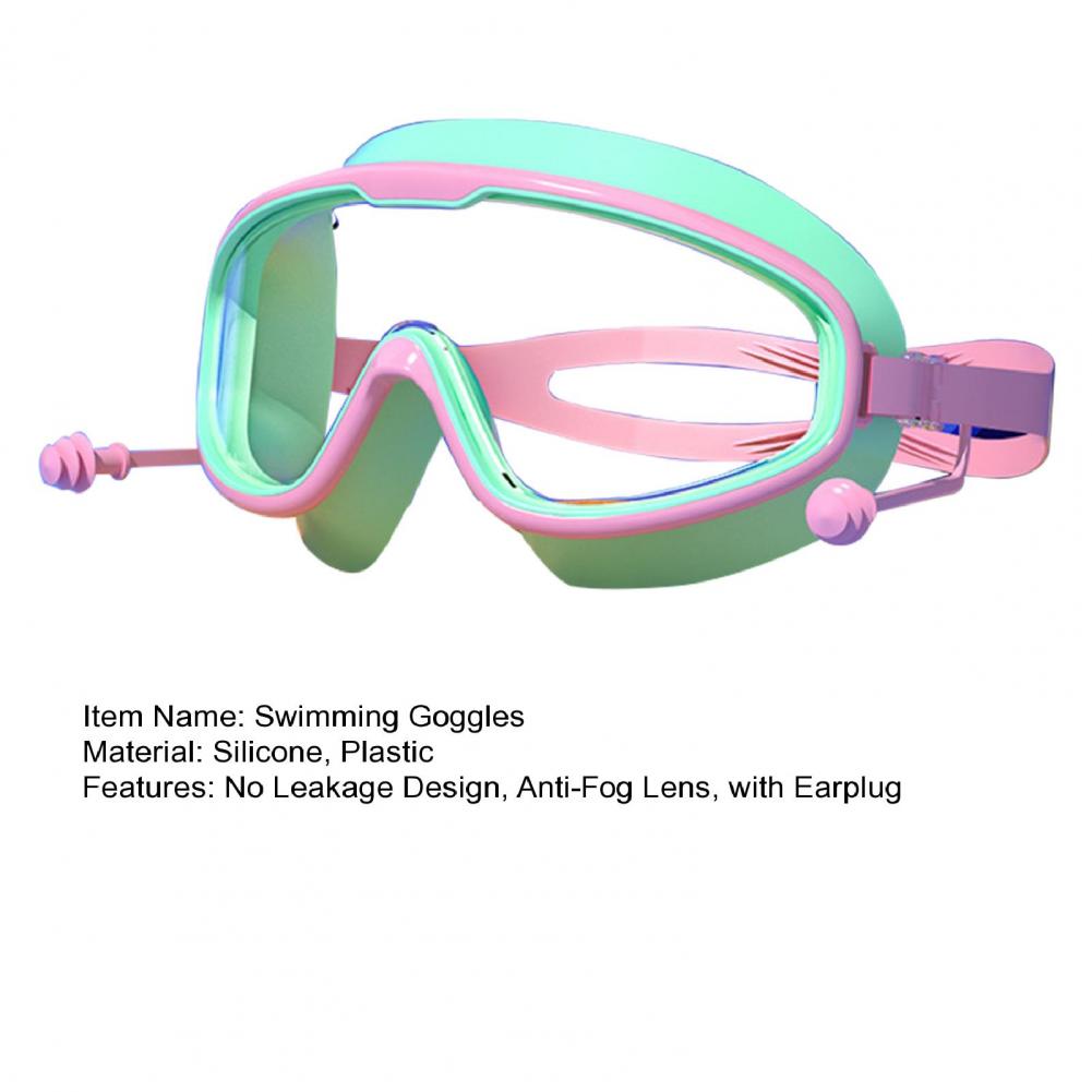 Kids Swim Goggles With Earplug No Leakage Anti-Fog UV Protection For 3-15 Years Old Silicone Scuba Diving Snorkeling Equipment