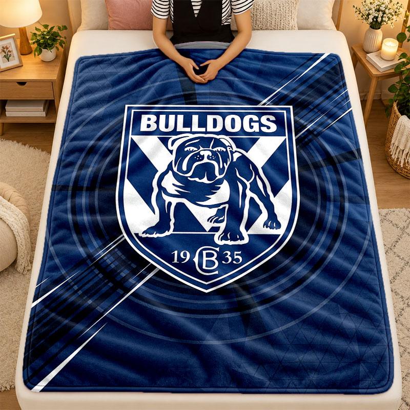 Flannel BlanketCanterbury-Bankstown Bulldogs Warm Soft Throw Blanket for Indoor Sofa Bed Living Room Use