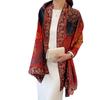 Flower fiery red luxury scarf women's goods new silk scarf long large size travel shawl sun protection