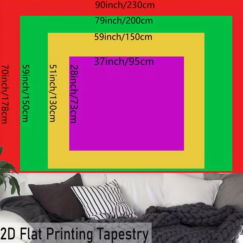 2D Van Gogh Starry Night Tapestry UV Black Light Reactive Famous Art Wall Hanging
