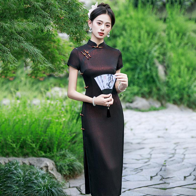 Medium and long college entrance examination send mother new Chinese-style improved cheongsam 1011 new women can wear daily in summer