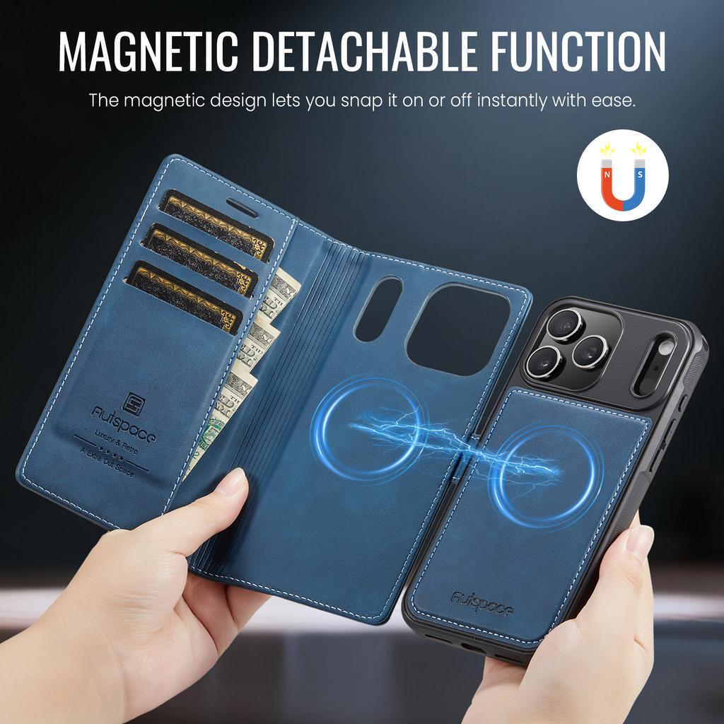 2 in 1 Detachable Magnetic  Leather Flip Wallet Phone Case For Samsung Galaxy S26 Ultra S25 S26 Plus FE Wireless Charging Cover