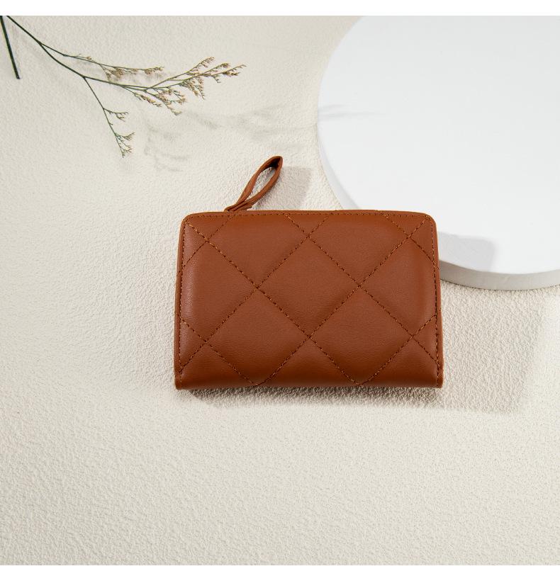 Women's Multifunctional Large Capacity Wallet - Solid Color, Small Diamond Design, Multi-Color Card Holder & Coin Purse for Autumn/Winter