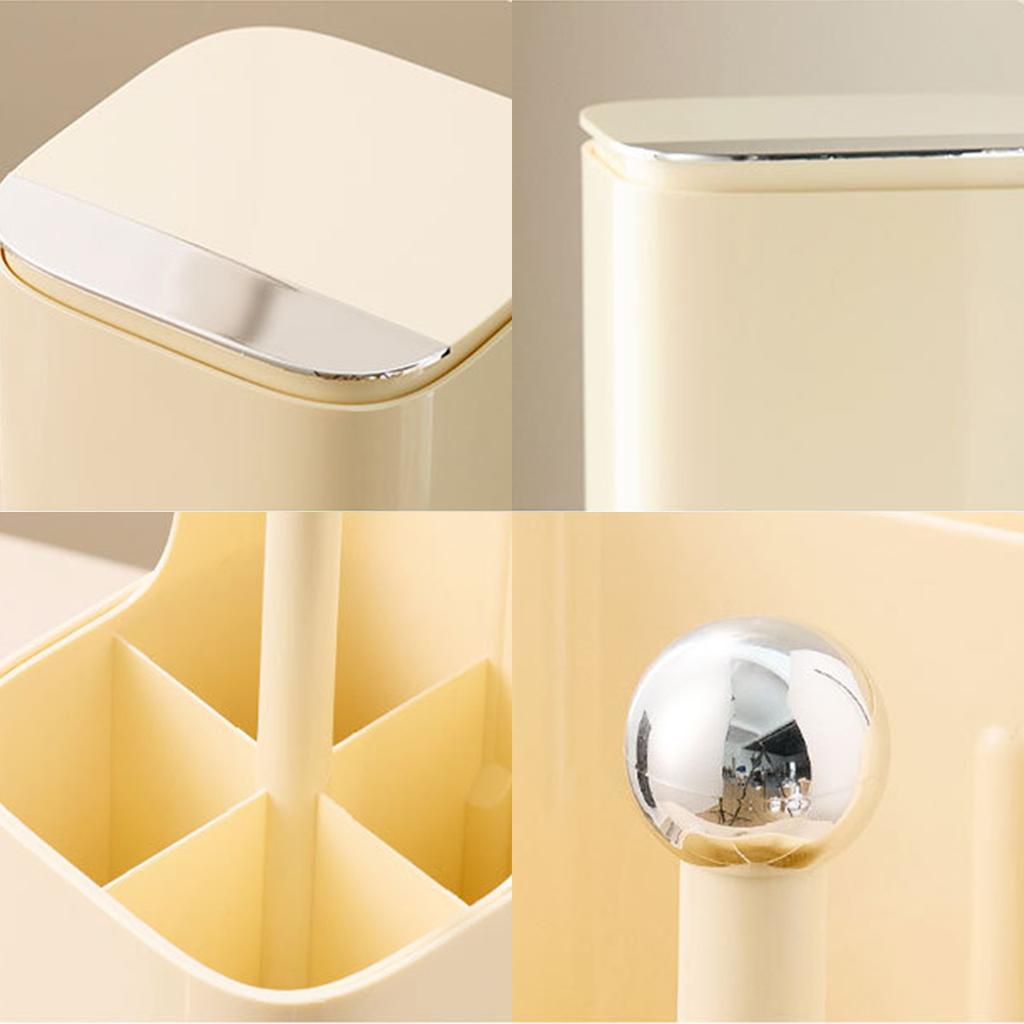 Auto-Rising Makeup Brush Storage Holder Large Capacity Dustproof Makeup Tool Organizer Makeup Tissue Holders Home Organizers