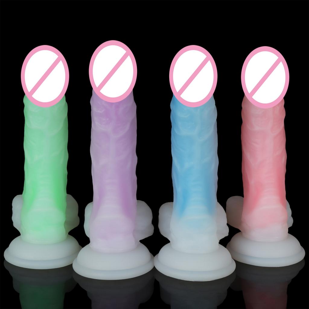 New Four Different Colored Dildos Soft Silicone Anal Plug Strong Suction Cup Base Adult Sex Toys G-Spot Vagina Massages Man Women 18+ Waterproof Toys