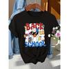 Back-to-School Season Fashionable and elegant style BACK TO SCHOOL Patterned Print Round Neck Short Sleeve T Women's shirts for spring