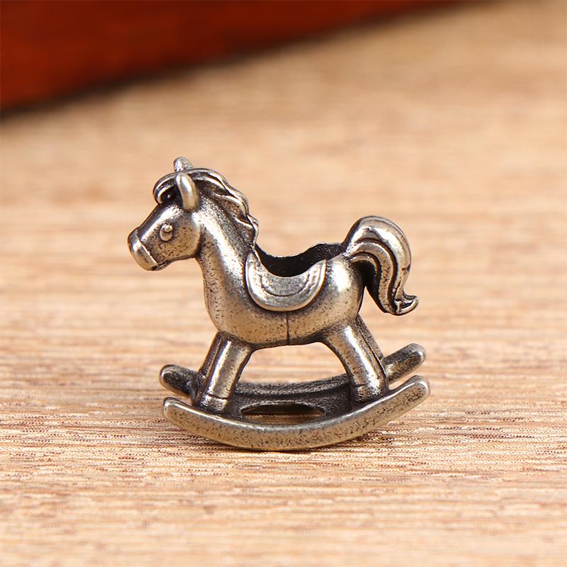 Rocking Horse Brass Knife Beads Edc Outdoor Diy Paracord Handmade Woven Lanyard Pendants Bracelet Charms Accessories