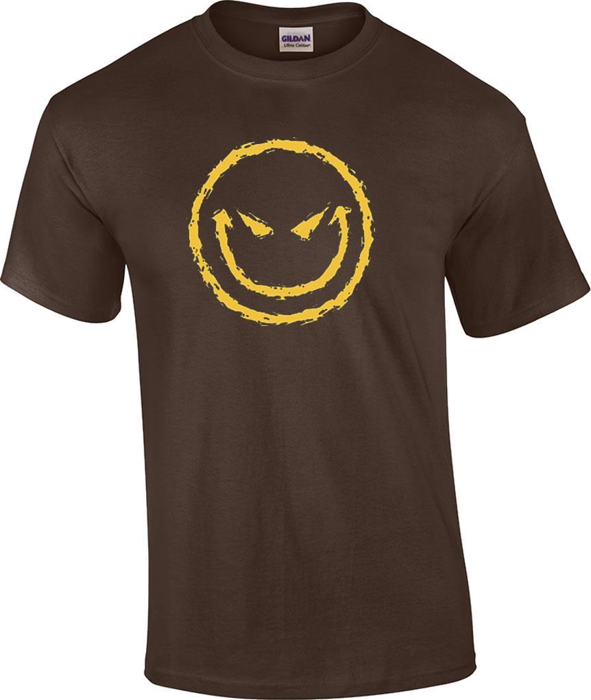 Funny Evil Smiley Face Attitude Grin Humor Novelty T-Shirt S