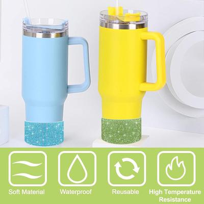 Silikonová botička Yousheng s kamínky pro 40oz hrnek s třpytivým krytem na lahve s vodou, spodní pouzdro, protiskluzový třpytivý hrnek, příslušenství