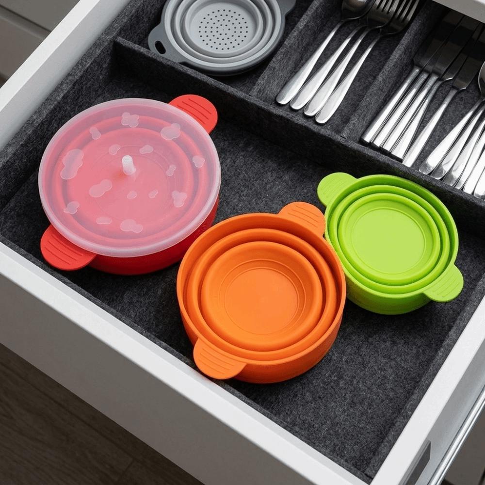 Round Snack Storage Pail Collapsible Fold Popcorn Holder Non-toxic Snack Tub Party