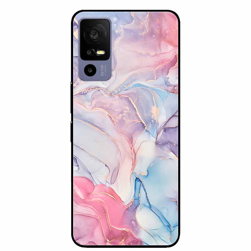 For TCL 40 R 5G Case Fashion Marble Soft TPU Silicon Back Cover for TCL 40R T771K T771H Phone Cases Protect Funda Shells Paras