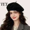 Herbstmode Accessoires Damen Französische Baskenmütze, Wollmischung Künstler Retro Warmes Geschenk für Sie Malerhut, Einfarbige Gemütliche Winter Weiche Textur Mütze