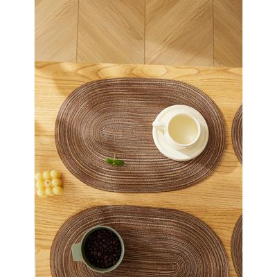 4PCS/set Table Place Mats Oval Rop Cotton Braided Coaster Placemas Heat Resistant Non-Slip Table Mats for Kitchen Table Washable