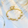 Gold Butterfly Shell Crystal Bracelet – Delicate Romantic Jewelry, Graceful Transformation Gift for Women