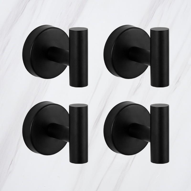 Stainless Steel No-Drill Suction Cup Wall Hook for Coats & Hats - Black