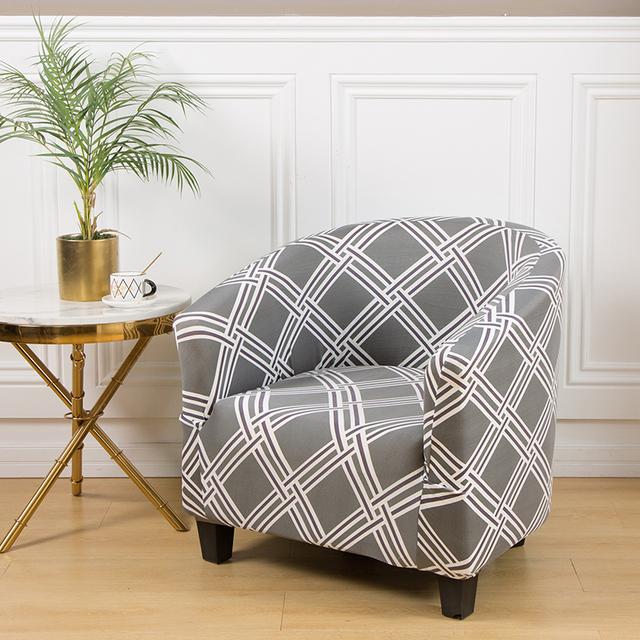 Stretch Single Seat Sofa Covers For Living Room Elastic Tub Club Seating Slipcover Cover Armchair Couch Case Furniture Protector for Home