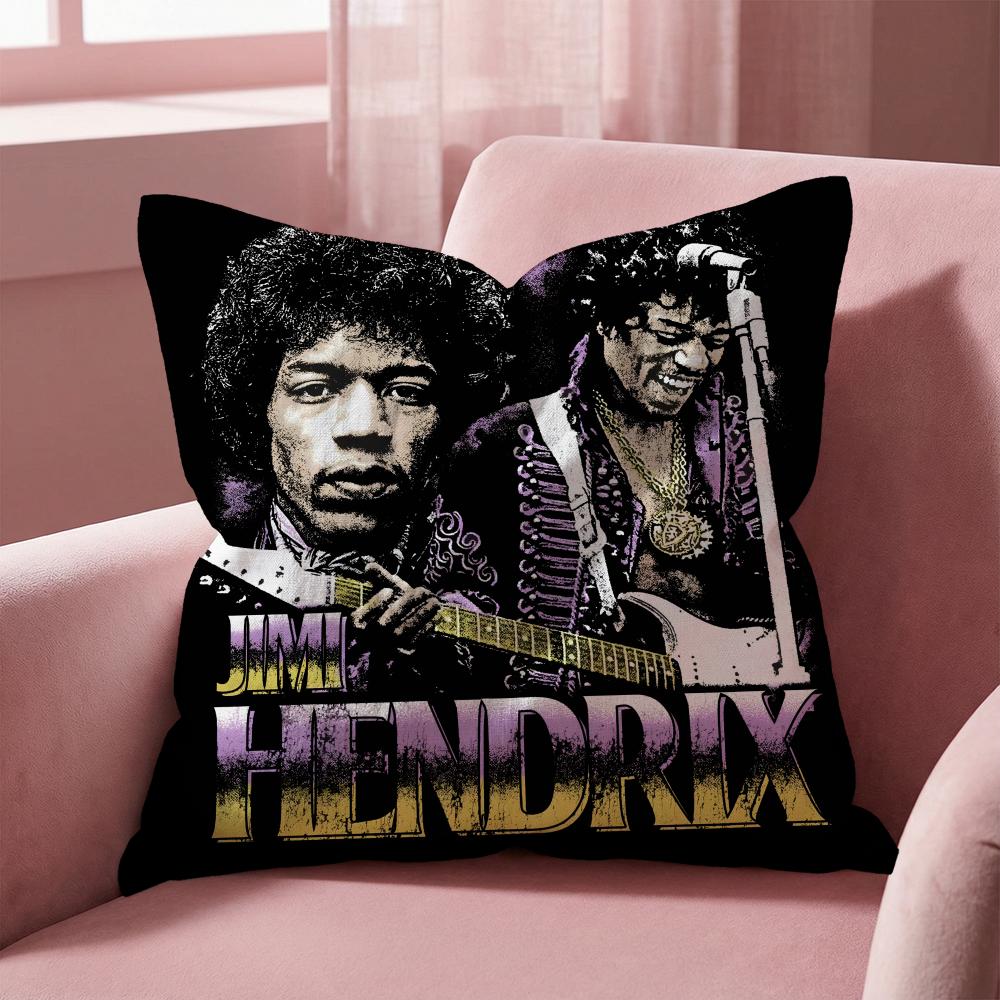 SingerJ-Jimi H-Hendrix Cushion Cover Multi-Scene Pillow Cover for Home & Car - Reversible, Soft & Durable for Daily Use
