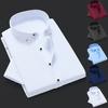 Herreskjorte Ensfarget Rhinestone Single-breasted Turn-down krage Herre Business Shirt for Work