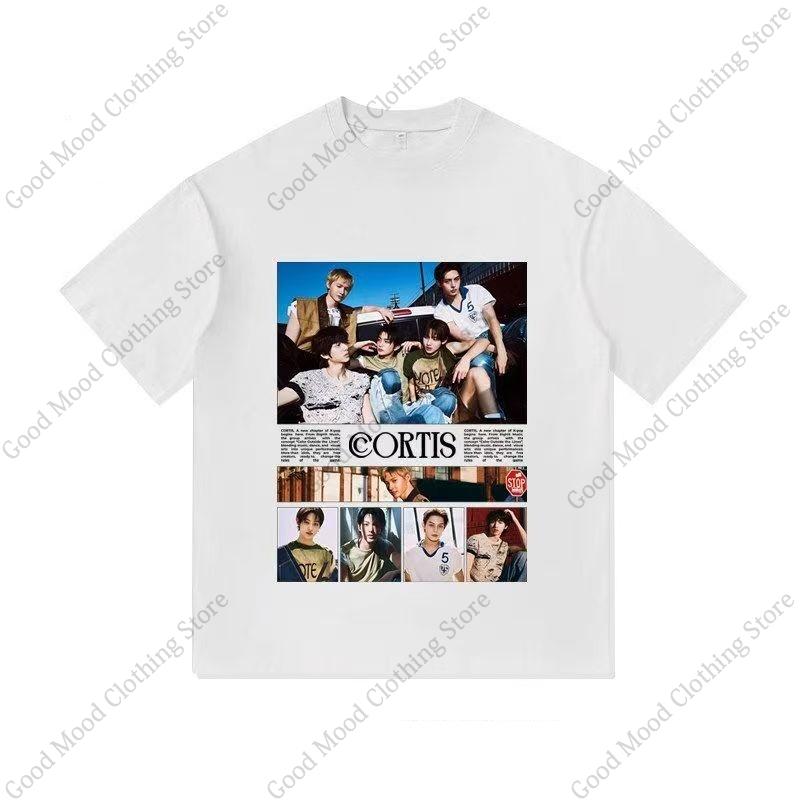 CORTIS Print T Shirt Fashion Street Hip Hop Retro JUHOON KEONHO SEONGHYEON Print Tshirt Kpop Fans Cotton Short Sleeve Tee Tops