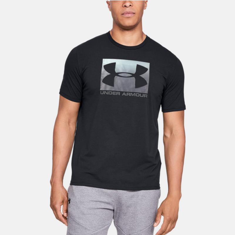 Under Armour Sports Training Logo Crew Neck T-Shirt Men Tops Black 1329581-001