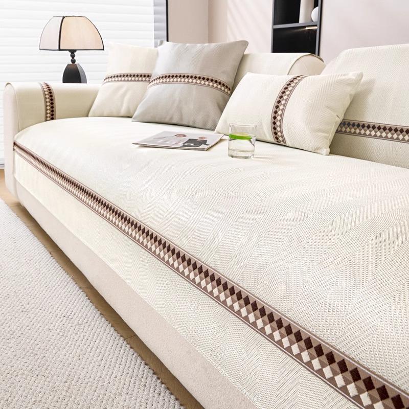 Summer cool ice silk sofa cushion 2025 new summer mat seat cushion non-slip sofa cover cover cloth towel