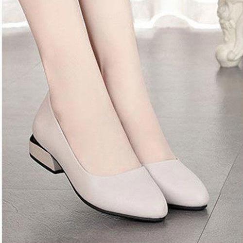 

Mom shoes women s single shoes soft leather work shoes soft sole comfortable thick heel light mouth small leather shoes spring and autumn middle-aged 41