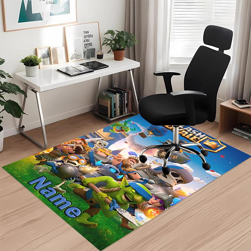 Custom Name Clash Royale Printed Carpet, for Office Chair Living Room Bedroom Kitchen Room Decor Gifts.