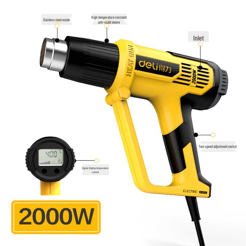Deli 2000W Digital Adjustable Hot Air Gun CN plug (adapter included)