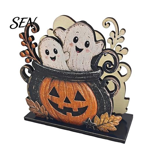 Decorative Wood Tissue Stand Halloween Napkin Holder, Vintage Rustic Dispenser Organizer, Spooky Ghost Playful Holiday Gift for Home Black Cat