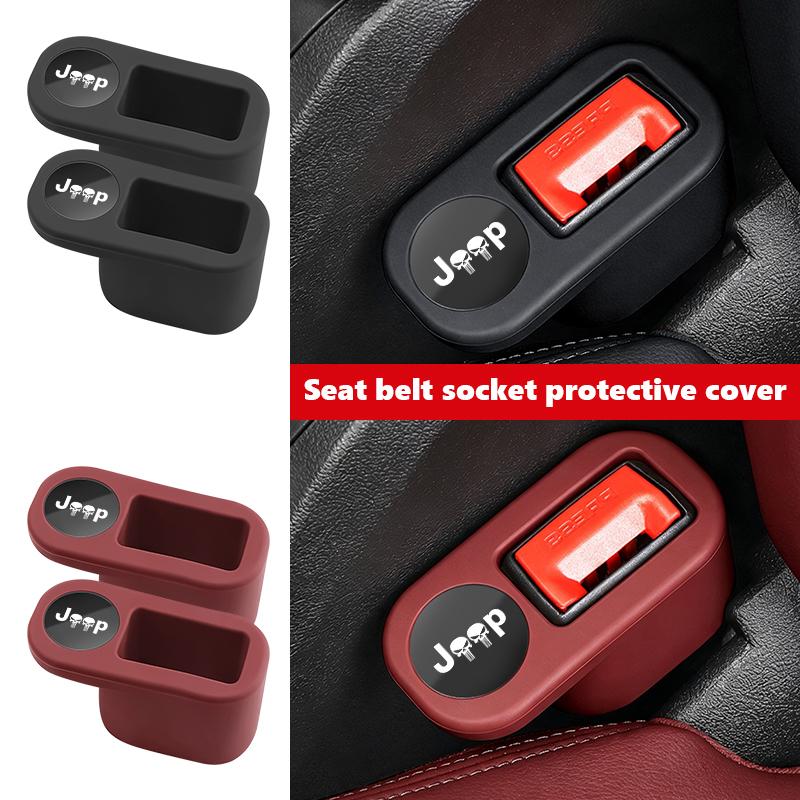 For y85 Car Seat Belt Buckle Anchor Socket Anti-collision Protect Cover Grand Cherokee Wrangler JK Renegade Gladiator Compass d32