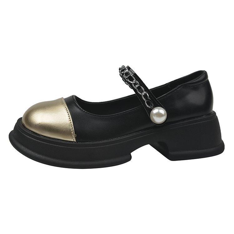 Mary Jane Shoes Female Spring and Fall Flat Single Shoes Thick Bottom Shoes British Style Fashionable and Comfortable