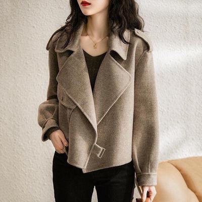Women's Autumn and Winter Tweed Suit Small Solid Color Loose Short Jacket
