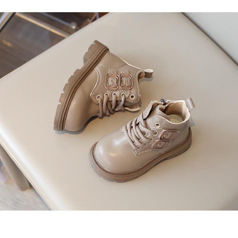 Solid Color British Style Kids Martin Boots Unisex Boys Girls Children Short Ankle Boots