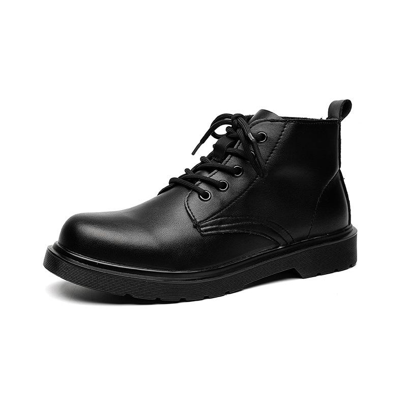 

Youth Casual Small Leather Shoes Men s Shoes Trend Business Dress Increase British Student ins Versatile Boots 7016-R 38 чёрный