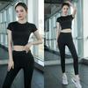 Women's Summer 2026 Yoga Set: Slim Fit, High-End Fashion, Short Sleeve Fitness and Running Sportswear