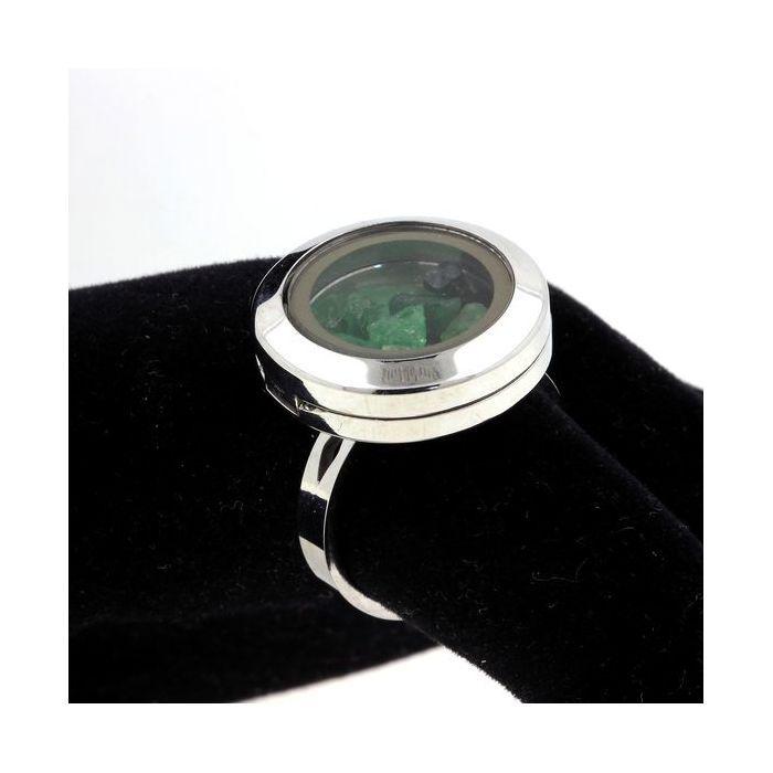 Pierres et Minéraux. Bague Grenat Tsavorite brut. Taille ajustable.