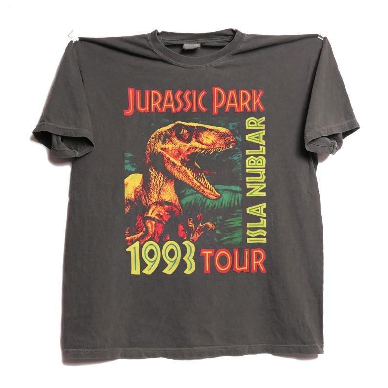 Jurassic Park movie vtg classic charcoal short sleeve t-shirt QT7829 XXXXL