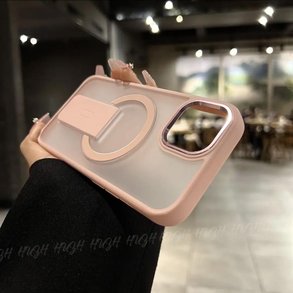 17Pro Xuan Yin Invisible Magnetic Bracket for IPhone 16 Phone Case for Apple 15PROMAX Matte Shell