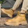 Fashion Luxury Men Genuine Leather Round Toe Boots Vintage High Top Casual Lace-up Tooling Shoes Fashion Designer Outdoor Ankle Boots