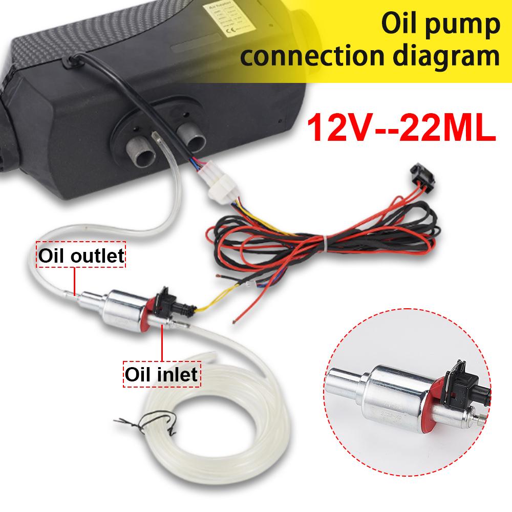 Universal 12V 22ml Diesel Fuel Pump for Webasto Eberspacher Air Heater, Parking Heater Fuel Feed Pump 12V Diesel Transfer Pump