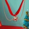 Festliche Samt Weihnachtsmann Layering Halskette - Trendiger europäischer & amerikanischer Weihnachtsschmuck
