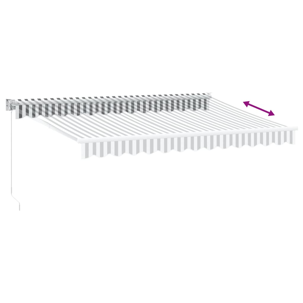 Retractable Awning Anthracite & White 3.5 X 2.5 M Fabric & Aluminum
