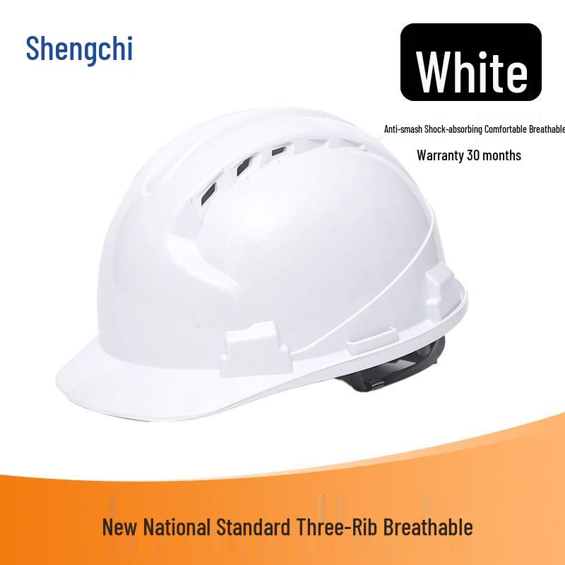 Shengchi Men's Anti-Smash Breathable Safety Helmet, Transparent Three-Ribbed, ABS Thickened for Construction Workers