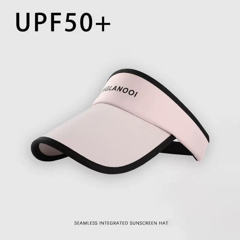 Traceless integrated sunscreen cap Summer UV protection foldable sunscreen cap Ultra light empty top hat Large brim sun hat