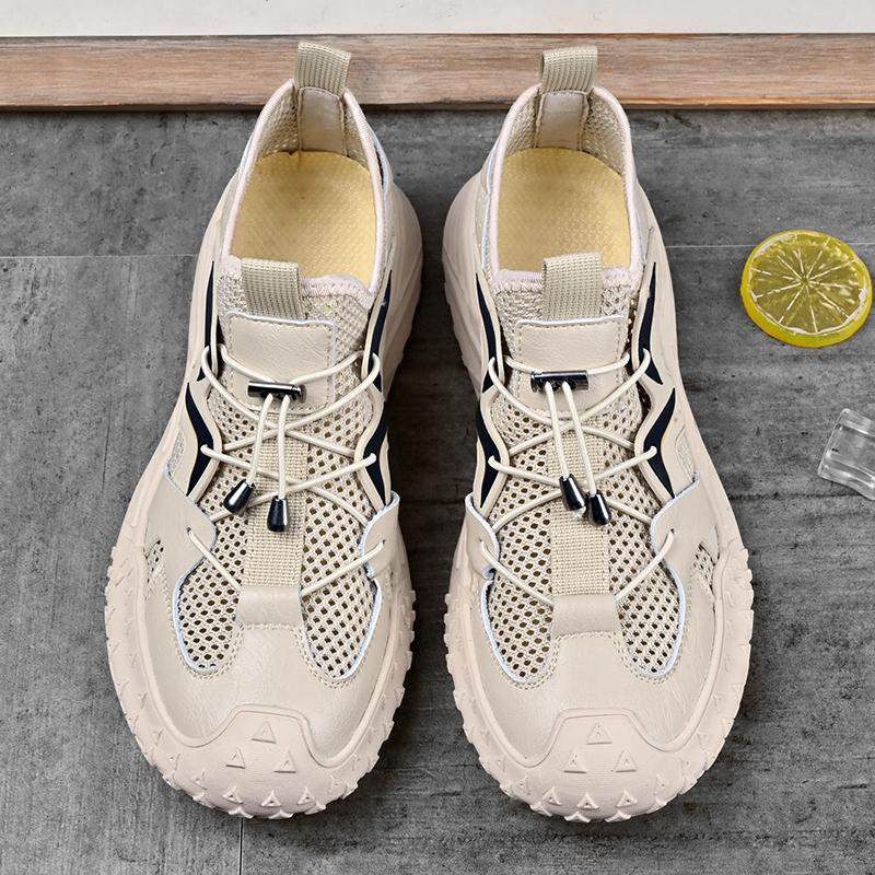 Fashion Summer Men Minimalist Outdoor Sandals Tendon Sole Slip on Casual Office Flats New Soft Bottom Antiskid Hollow Out Walking Shoes