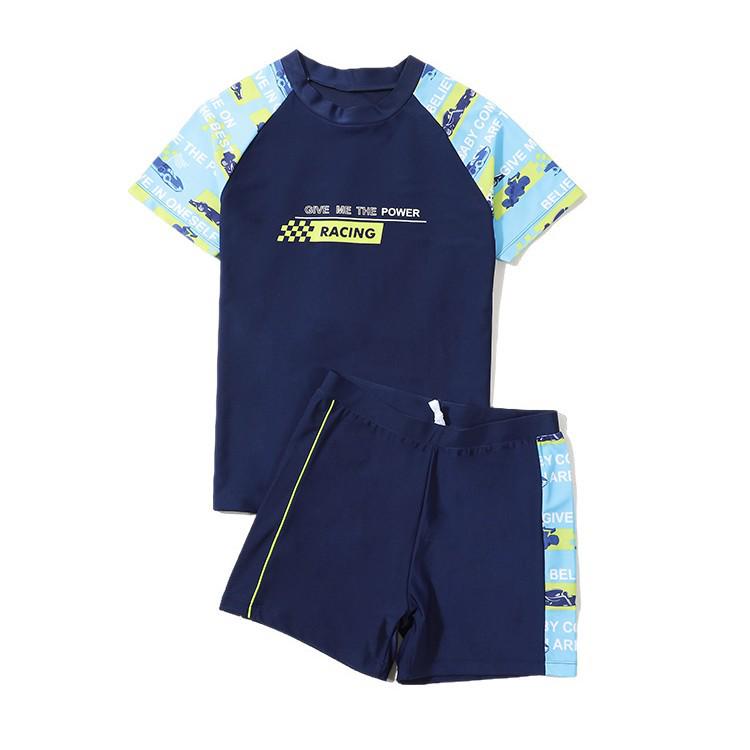 2026 Boys' Quick-Dry Two-Piece Swimsuit Set, Medium & Large Sizes, Customizable, Loose Fit