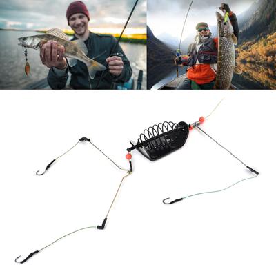 20-100g Carp Fishing Tackle Accessories Fishing Baits Cage Steel Wire Fishing Feeder with Holder Baits Cage Fishing Tool