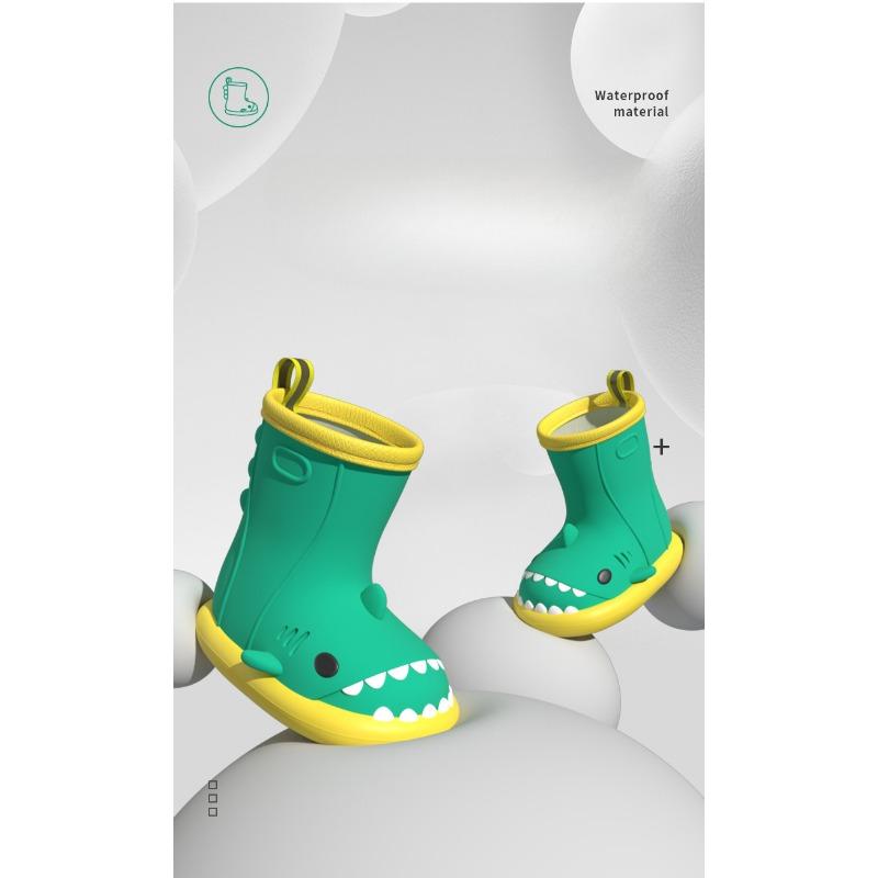 Buty przeciwdeszczowe Shark Rain Shoes, antypoślizgowe, miękkie, lekkie, nowe, wodoodporne, gumowe buty, krótkie rurki, do połowy łydki, damskie, kreskówkowe kalosze