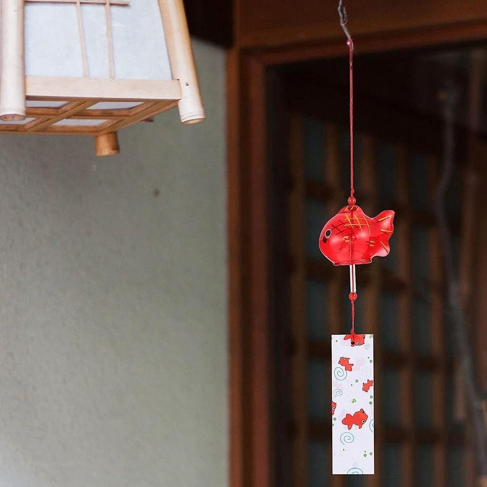 Creative Decoration Glass Wind Chime Goldfish Design Goldfish Wind Chime Wind Chime Creative Home