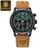 POEDAGAR Bai Da Qie Multifunctional Men's Sports Quartz Watch - Leather Strap, Stopwatch, Waterproof 921